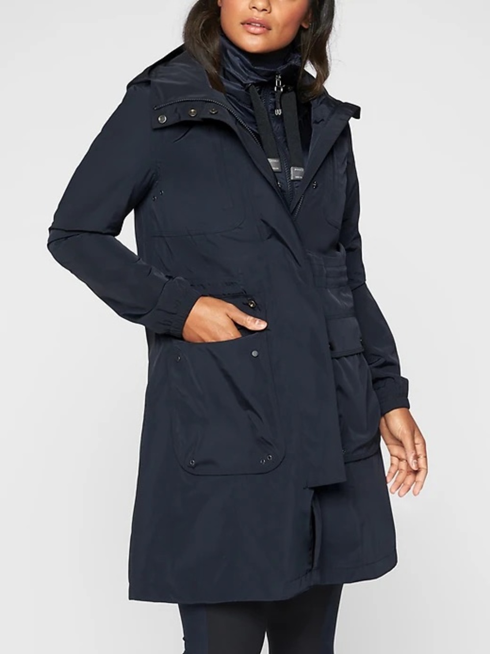 Athleta Ballard Waterproof Navy Parka
